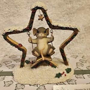 Charming Tails Figurine Swinging On A Star Retired Limited